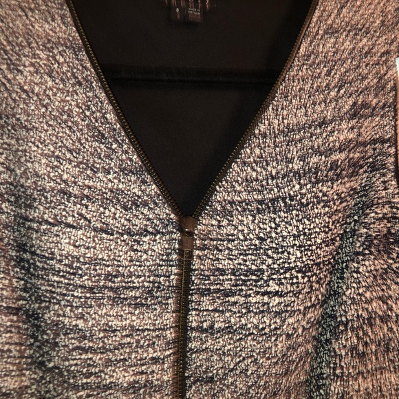 THEORY SAYIDRES 8 Mini Tweed Pleated Front Dress Exposed Zipper Impeccable - Picture 6 of 8